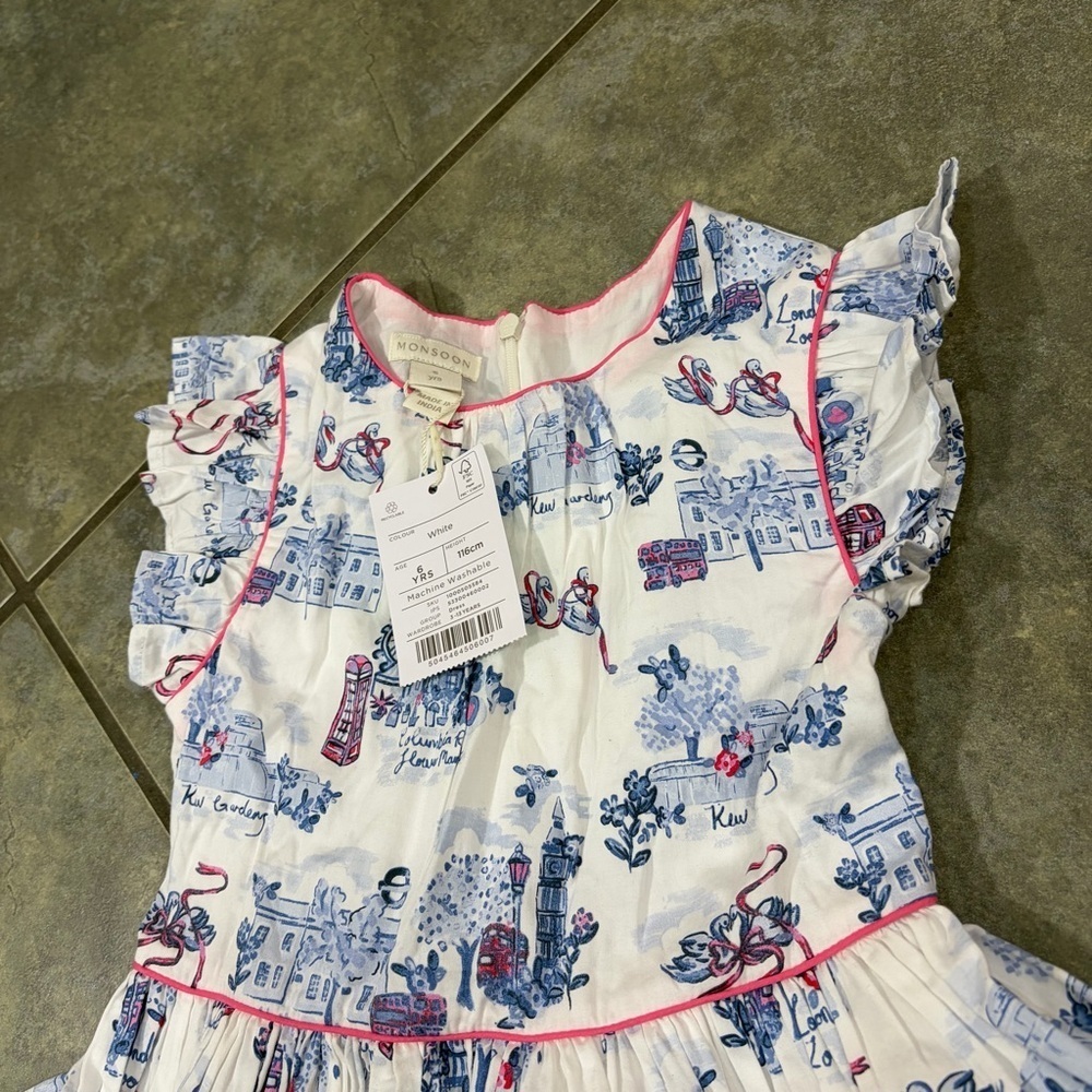 Monsoon London girl's dress NWT Sz 6 - Picture 4 of 6